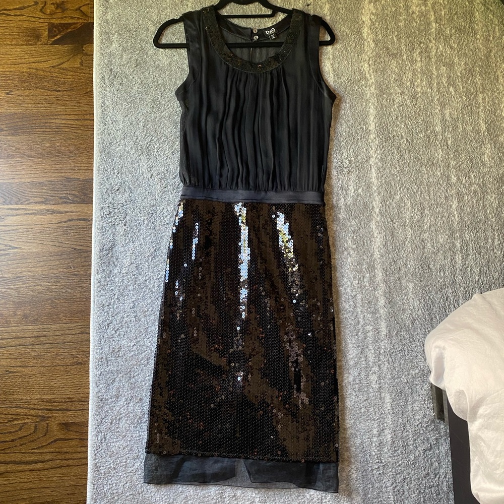 Dolce & Gabbana Sequin and Silk Cocktail Dress